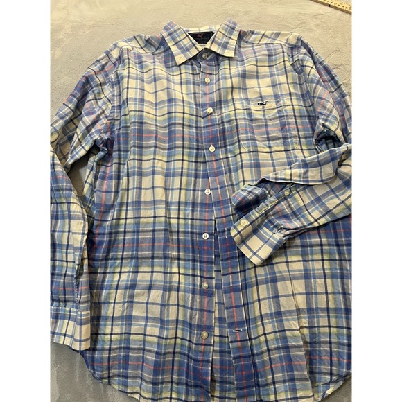 Vineyard Vines Large  Plaid Button Down Long Sleeve Shirt EUC - Picture 3 of 5
